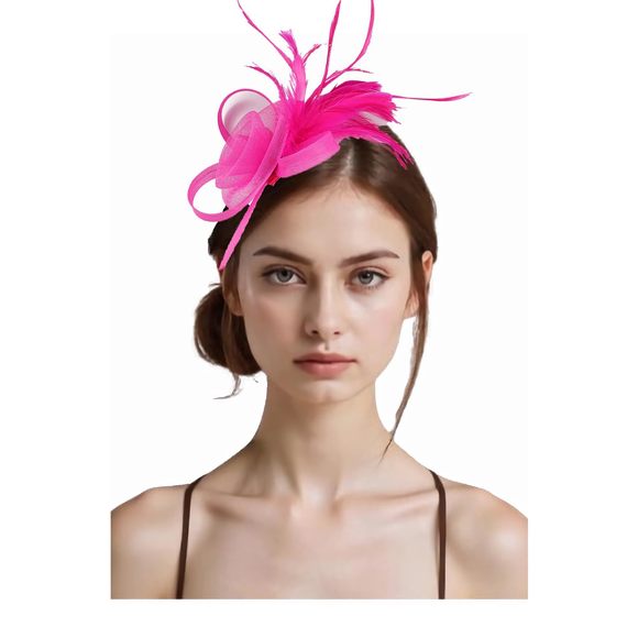 Fascinators For Women Tea Party Hat Headband Clip Hats Wedding Flower Feather🤎 - Picture 1 of 9